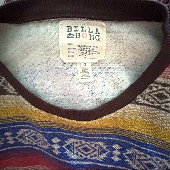 Billabong Women’s Striped Aztec Crewneck Sweater - Picture 2 of 11